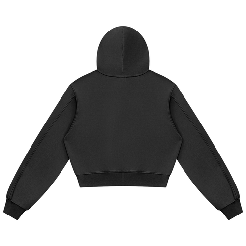 360 GSM Mineral Wash "Black" Full Zip Hoodie