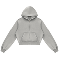 Women's Mineral Wash "Light Grey" Full Zip Hoodie