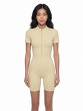 Quarter-Zip Short Sleeve Romper