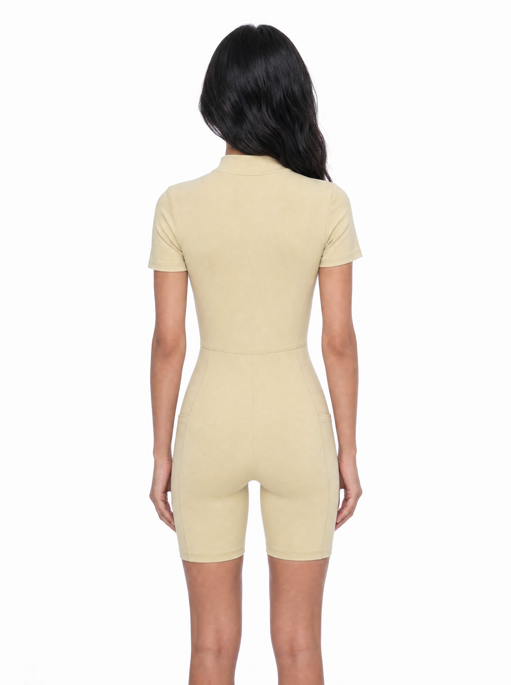 Quarter-Zip Short Sleeve Romper