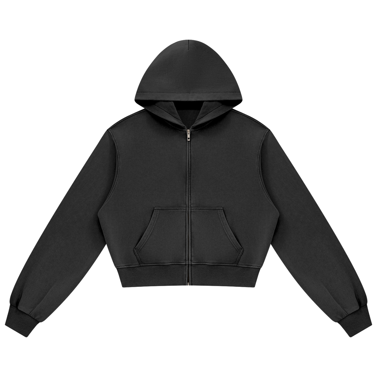 360 GSM Mineral Wash "Black" Full Zip Hoodie