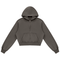 Women's Mineral Wash "Coffee" Full Zip Hoodie