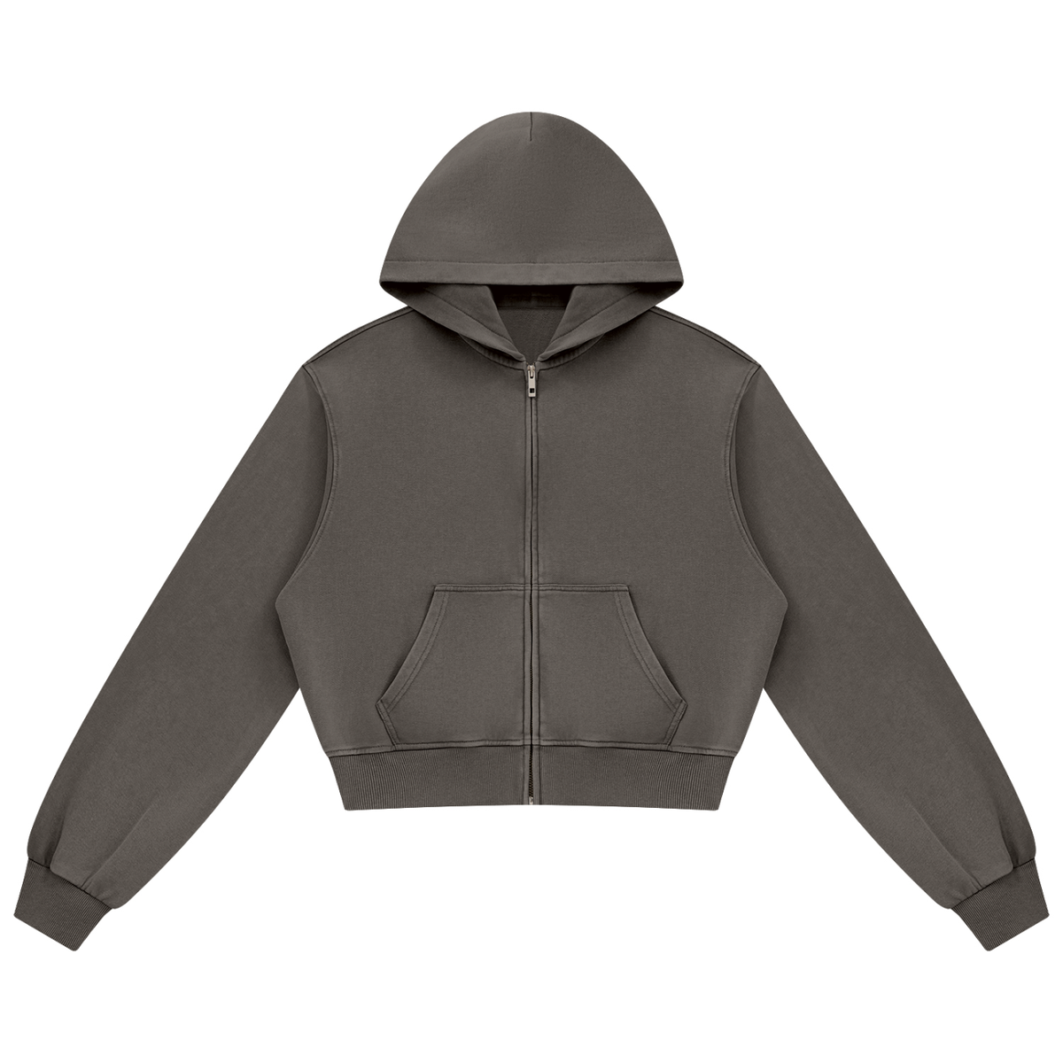 Women's Mineral Wash "Coffee" Full Zip Hoodie