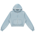 Women's Mineral Wash "Haze Blue" Full Zip Hoodie
