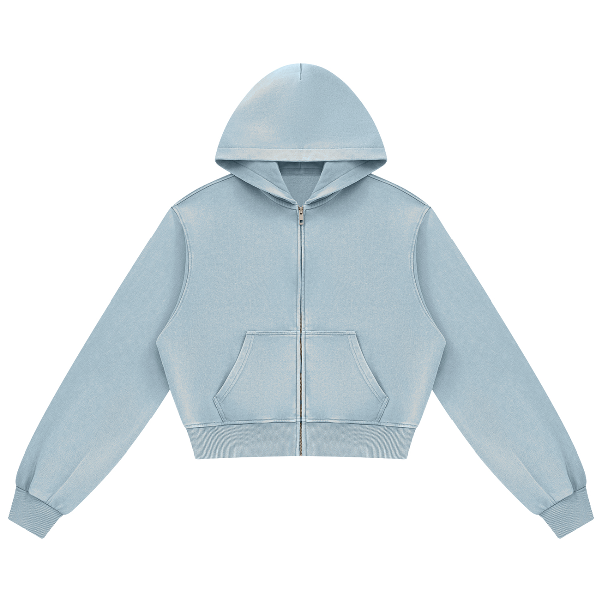 Women's Mineral Wash "Haze Blue" Full Zip Hoodie