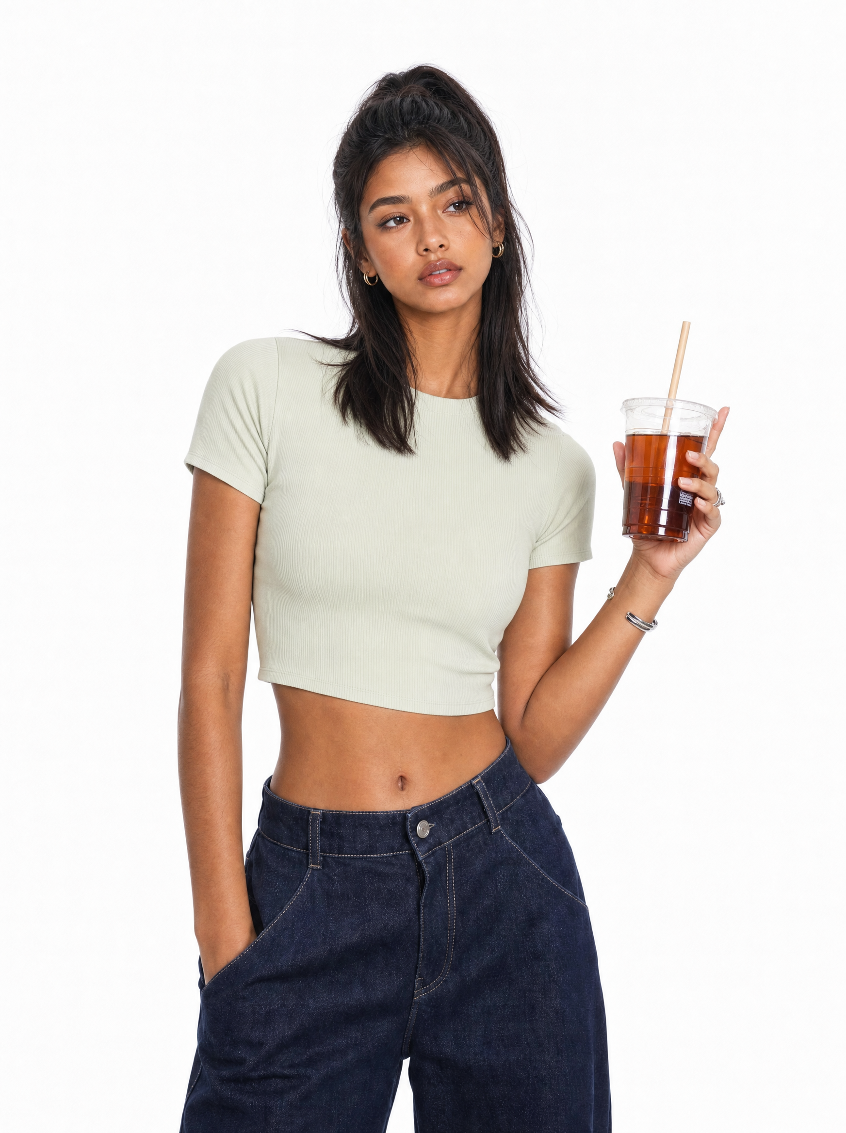 RIBBED-CROP-TEE