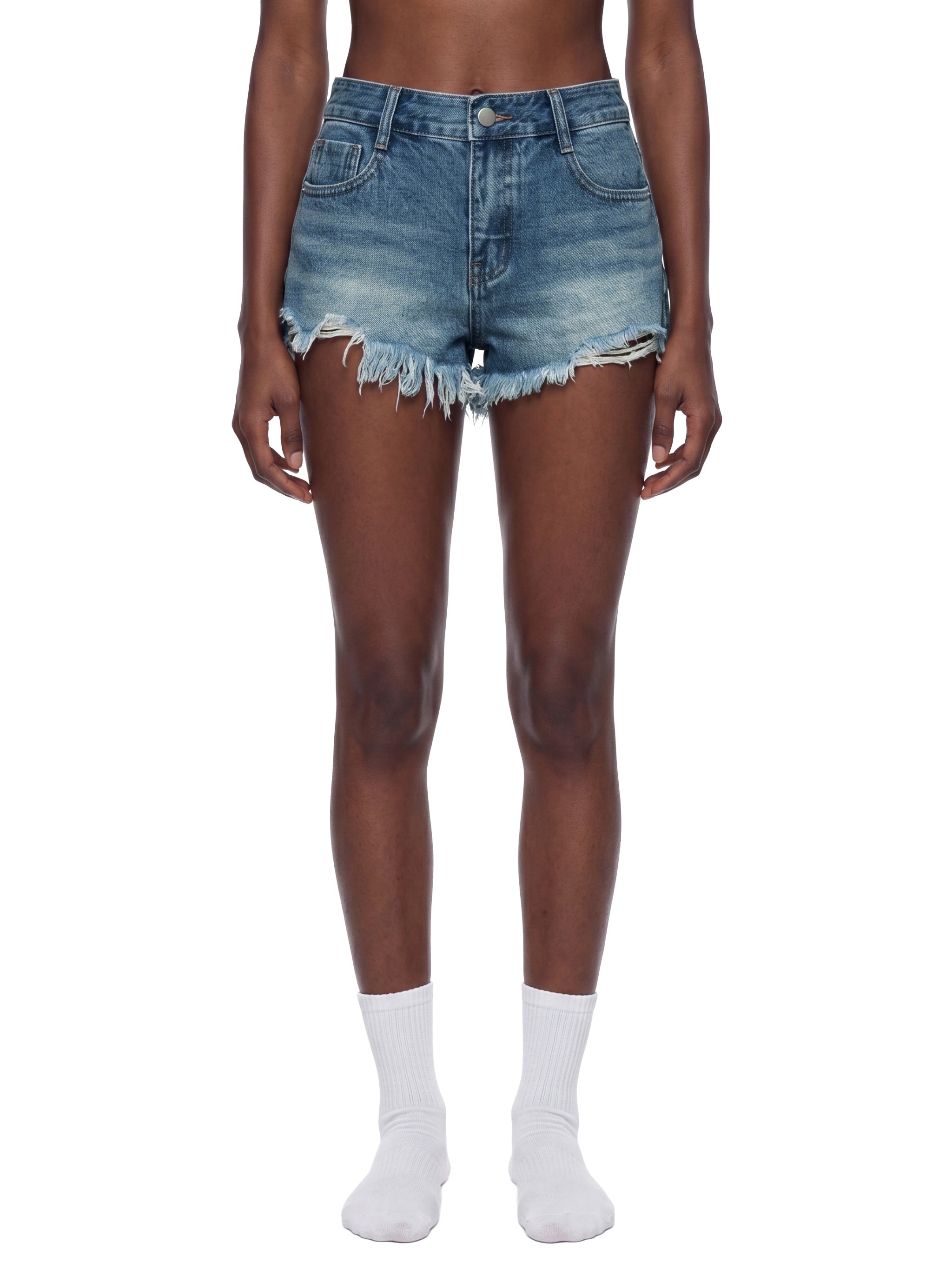 Raw Hem Denim Shorts